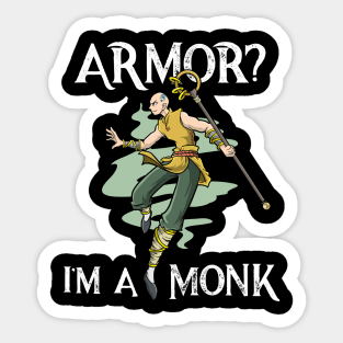 Monk Class RPG Roleplaying LARP Dungeon Gamer Boardgame Sticker